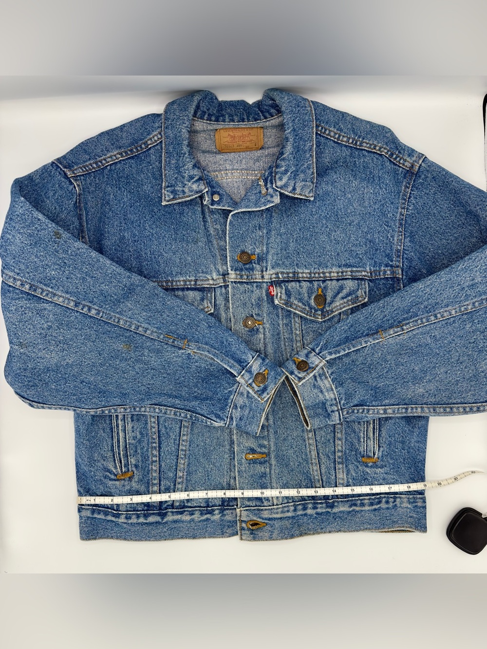 Vintage 80s Levi’s 70507 Denim Trucker Jacket Shoot Alaska Film Logo Small - Picture 6 of 14